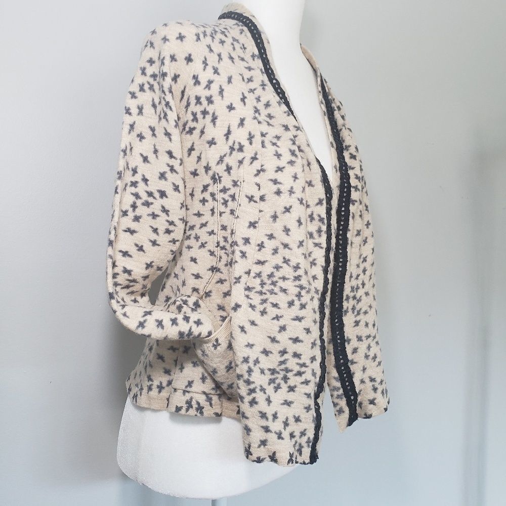 Anthro Sparrow Soft Soaring Bird Print Sweater - image 4